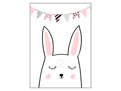 Poster - Hase mit Girlande