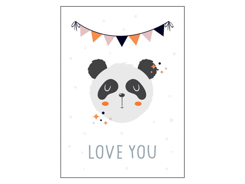 Poster - Panda &quot;Love you&quot;