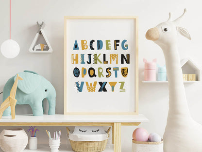 Poster - Alphabet Blau