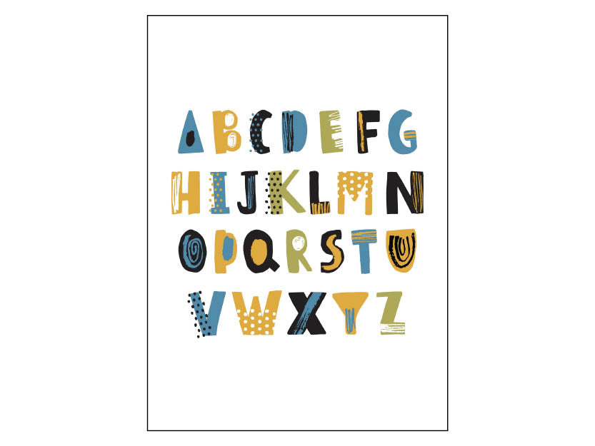 Poster - Alphabet Blau