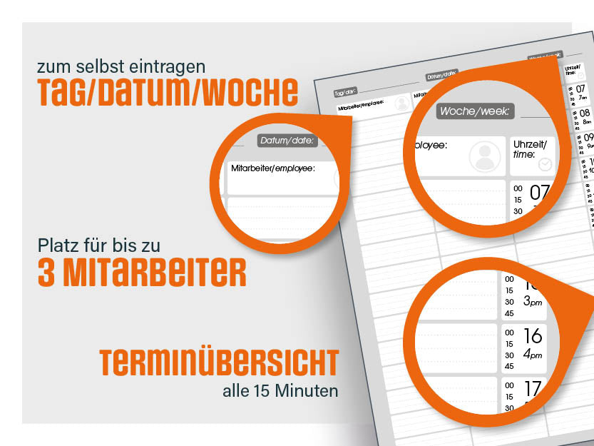 Terminplaner neutral - Mint (3 Mitarbeiter)